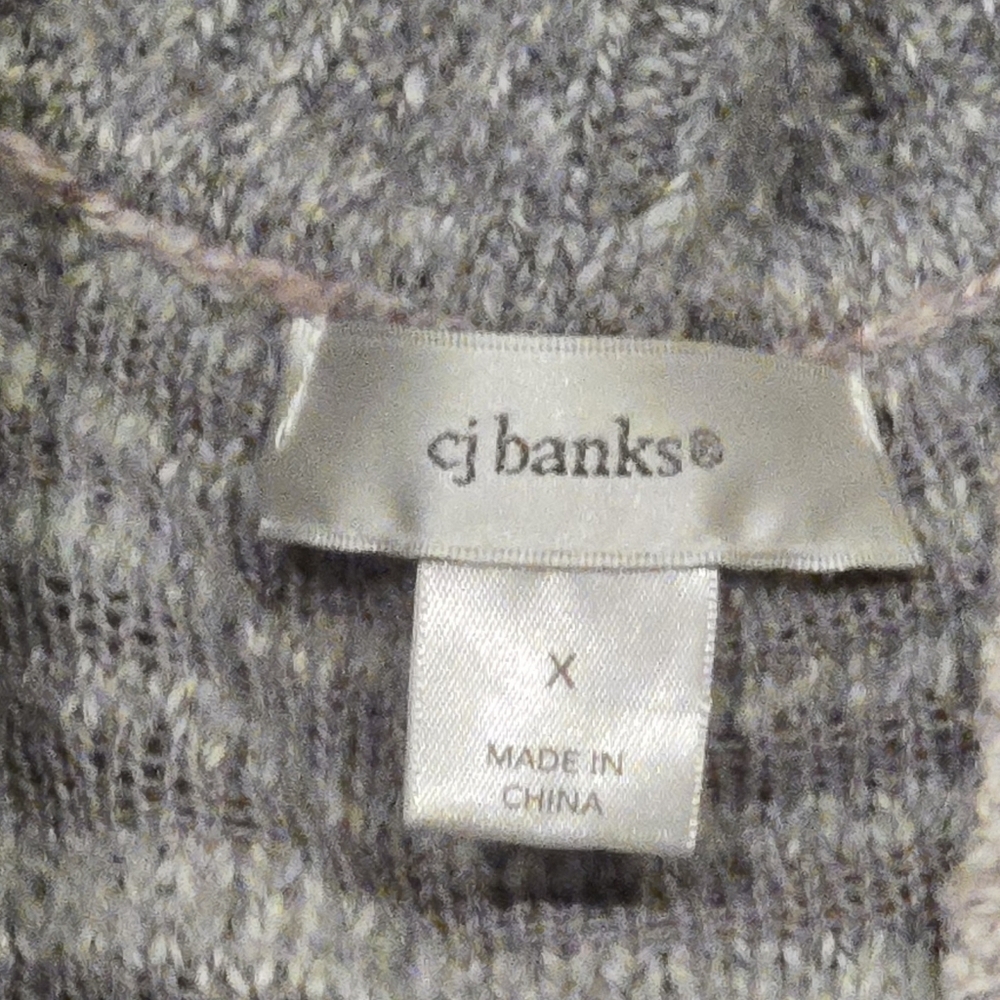 CJ Banks Gray and Pink Cardigan - Picture 5 of 8